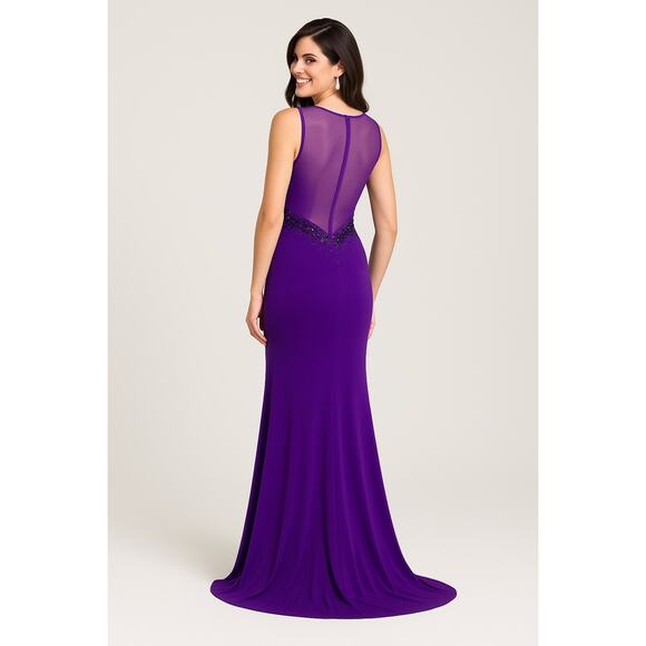 NWT Madison James Purple Black Gown - Size 8 - Picture 2 of 16